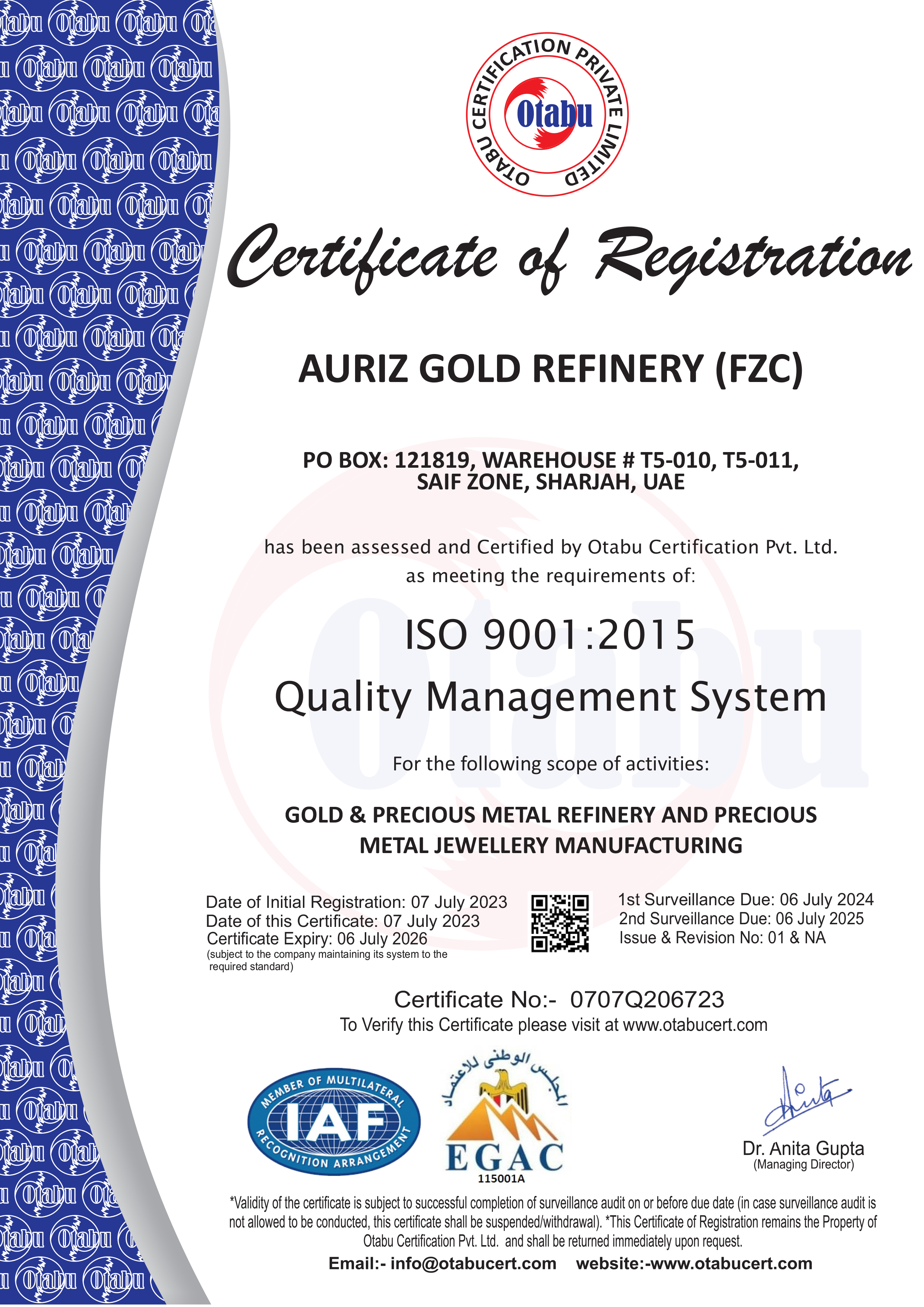 Otabu Certification